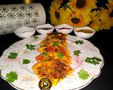 A picture of step 6 of Peri-Peri Corn Masala Gram Flour Pan Cake With & Without cheese.