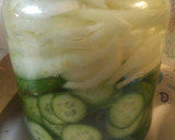 A picture of step 5 of Refrigerator Pickled Cucumber and onion.