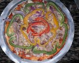 A picture of step 9 of Tuna Pizza# 4 week challenge.