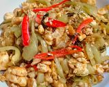 รูปขั้นตอนการทำที่ 4 ของ ผักกาดดองเปรียวผัดไข่(มังสวิรัติ)