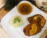 A picture of step 11 of Stuffed 🧀 Chicken🐓With Pineapple 🍍Sauce(restaurant style).