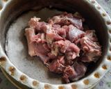 A picture of step 1 of Nagpur special famous dish spicy homemade saoji masala mutton.