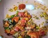 A picture of step 3 of Tomato Rice with a twist.