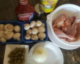 Foto del paso 1 de la receta: Pollo con champiñones y aceitunas