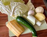 Foto del passaggio 2 della ricetta 175 • Zuppa di verza, zucca, ceci, funghi e speck