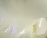 A picture of step 2 of Mango custard cake with green mango tree.