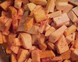 A picture of step 1 of Yam stir fry (In Malayalam…chena mezhukkupuratty).