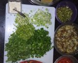 A picture of step 1 of (Brinjal)Baigan ka Bharta in Green Onions.