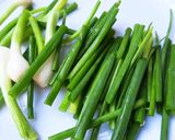 Hình bước làm 1 của món Ram tôm đất hành lá