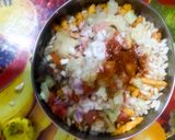 A picture of step 3 of Kurkure Bhel.