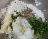 A picture of step 2 of Arrowroot Potato masala Roti.