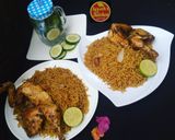 A picture of step 25 of Mandi rice (chicken mandi).