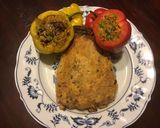 A picture of step 4 of California Farm Eggplant Dinner with Stuffed Peppers.