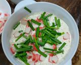 Gambar langkah 2 resipi Cekodok Filament Crab Stick Sourdough.