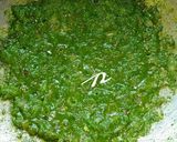 A picture of step 4 of Spinach Rice/HariyaliRice with Raita.