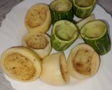 صورة لخطوة 1 من وصفة 🍲 طاجين الحمص بالكورجات والبطاطا المحشية