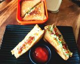 A picture of step 5 of Avocado Paneer Curd Toast Sandwich - Protein Packed - Calcium Rich - Kids Tiffin - Breakfast.