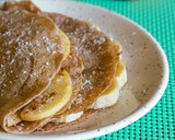 Foto del paso 4 de la receta: Crepes integrales sin azúcar con crema de cacahuete y fruta🍎