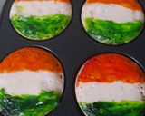 A picture of step 4 of Tricolour Pancakes.