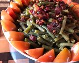 A picture of step 4 of Lebanese Green with Spanish Jamon & Raf tomato.