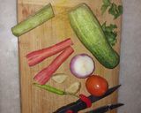 A picture of step 1 of Cucumber boat salad.