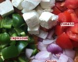 A picture of step 1 of Paneer Tikka Tortilla wrap.