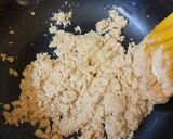 A picture of step 2 of Aata Suji and Mawa Halwa.