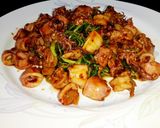 Foto langkah ke 6 dari resep Tumis Pedas Baby Caisim Seafood.