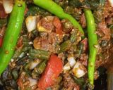 A picture of step 9 of Bhindi 2 pyaja.