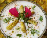 A picture of step 6 of Sev Raita.