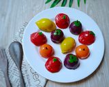 Foto langkah ke 5 dari resep Kue Ku Bentuk Buah(isi kacang merah).