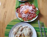Foto del paso 1 de la receta: Pechuga de pollo asada rebozada en crema de leche