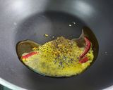A picture of step 1 of Notey Shaak Ghonto (Green Amaranth and Mixed Vegetables Curry).