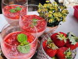 503. Milky Pudding with Strawberry Sauce