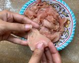 A picture of step 1 of Mongolian chicken.