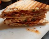 A picture of step 3 of Bread pizza sandwiches.