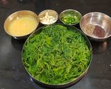 A picture of step 1 of Dill Greens and Moong Dal.