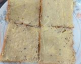 A picture of step 2 of Tri colour sandwiches.