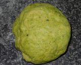 A picture of step 1 of Homemade Fettuccine Pasta, Pesto Dough.