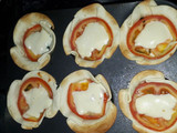 Canastitas de acelga, tomate y queso