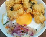 Foto langkah ke 12 dari resep Chicken Salted Egg Nasi Daun Jeruk & Sambal Matah.