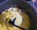 A picture of step 7 of Italian Carbonara.