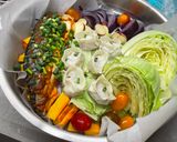 【快速蒸籠料理】紅綠雜菜, 偽裝燒賣, 雙醬鯖魚的食譜步驟3照片