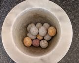 A picture of step 2 of Homemade mini egg chocolate bar.