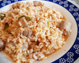 Foto del paso 8 de la receta: Arroz con Pincho de Pollo y Salchicha (Arroz de Aprovechamiento)