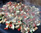 Une image de l'étape 10 de Bœuf aux poivrons, courgettes et tomates.
