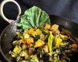 A picture of step 4 of Lau Shak Chorchori.