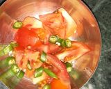 A picture of step 6 of Tinde(apple gaurd)with paneer stuffing.