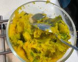 A picture of step 3 of Coconut Milk Pumpkin Soup with Dumplings.