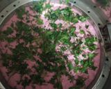 A picture of step 6 of Beetroot Dhokla.